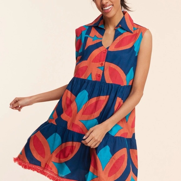 NWT MODAPOSA Cadenza Dress in Moroccan Picturesque Small 100% Cotton Sundress - Picture 12 of 12